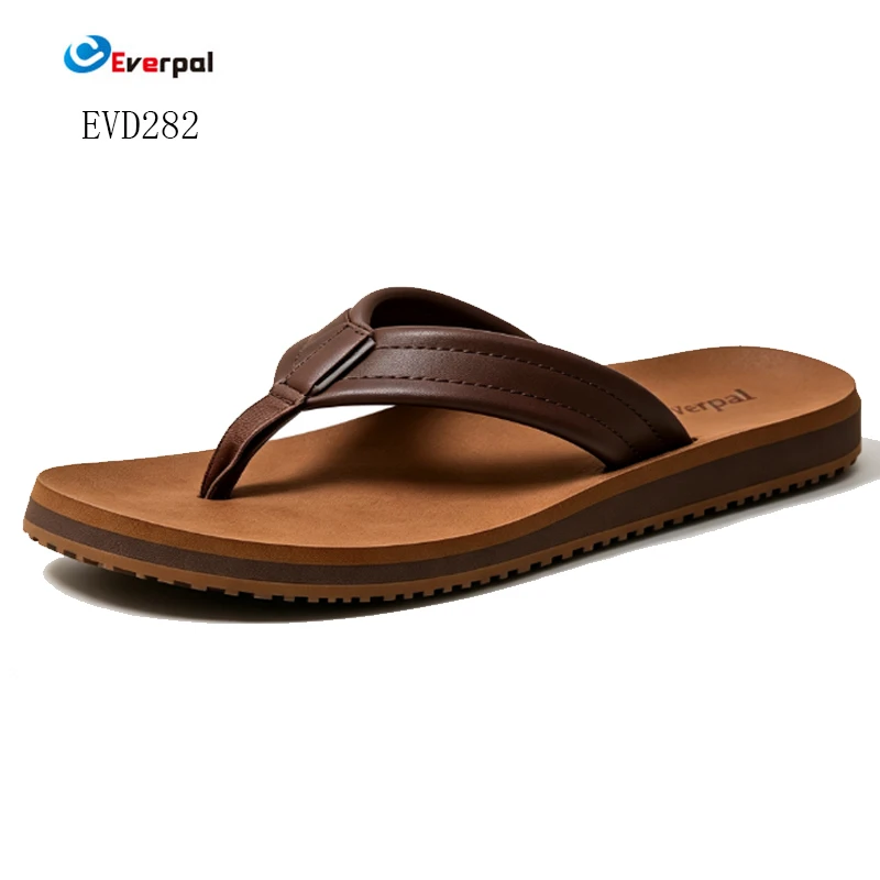 Men's Genuine Leather Flip Flops Beach Sandals