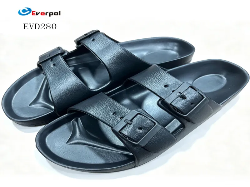Unisex Adjustable Double Buckle EVA Slide Sandals